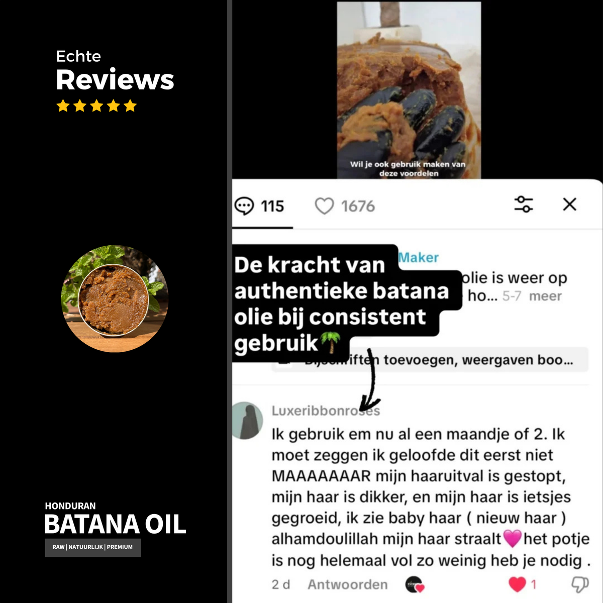 100% Raw Batana Oil (haarolie)